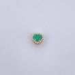 Dije Corazon 0.8gr / 0.6cm / Esmeralda 53 Pts Diamantes 12 Pts Oro Amarillo 18K (Joya) &