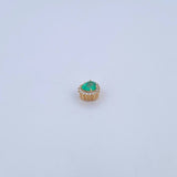 Dije Corazon 0.8gr / 0.6cm / Esmeralda 53 Pts Diamantes 12 Pts Oro Amarillo 18K (Joya) &