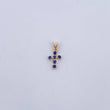 Dije Cruz 0.35gr / 1.3cm / Zafiros 18 Pts Oro Amarillo 18K (Joya) &