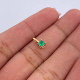 Dije Redondo 0.3gr / 0.7cm / Esmeralda 7 Pts Oro Amarillo 18K (Joya) &