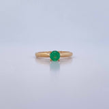 Anillo Solitario 2.3gr / T6 3/4 / Esmeraldas 45 Pts Diamantes 3 Pts Dos Oros Amarillo Blanco 18K (Joya) &