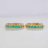 Candongas Tupida Esmeraldas 14pts 1.3g / 1cm Oro Amarillo 18K
