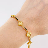 Pulso Burbujas De Trebol Diamantada 10.25 g / 18.5 cm / 9.2 mm Oro Amarillo 18K