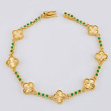 Pulso Burbujas De Trebol Diamantada 11.05 g / 20 cm / 9.3 mm Oro Amarillo 18K
