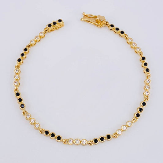 Pulso Tenis Triada Secuencial 6.3 g / 17.5 cm / 2.7 mm Oro Amarillo 18K