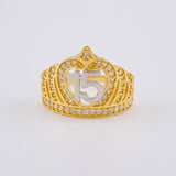 Anillo 15'S Corona 3.6 g / T6 1/2 Dos Oros Amarillo Blanco 18K