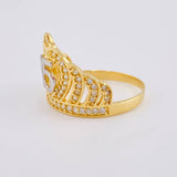 Anillo 15'S Corona 3.6 g / T6 1/2 Dos Oros Amarillo Blanco 18K