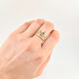 Anillo 15'S Corona 3.6 g / T6 1/2 Dos Oros Amarillo Blanco 18K