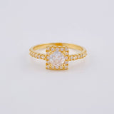 Anillo Solitario Rectangular 2.6 g / T7 1/4 Oro Amarillo 18K
