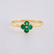 Anillo Flor Trebol Cuatro Hojas 1.4 g / T7 3/4 Oro Amarillo 18K