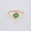 Anillo Flor Trebol Linea Invertida 1.2 g / T8 1/4 Oro Amarillo 18K