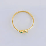 Anillo Flor Trebol Linea Invertida 1.2 g / T8 1/4 Oro Amarillo 18K