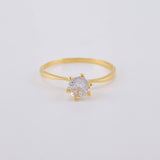 Anillo Solitario Seis Garras 1.45 g / T6 Oro Amarillo 18K