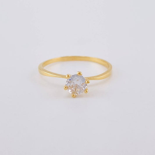 Anillo Solitario Seis Garras 1.55 g / T7 1/2 Oro Amarillo 18K