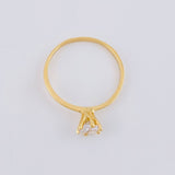 Anillo Solitario Seis Garras 1.45 g / T6 Oro Amarillo 18K