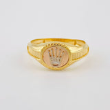 Anillo Corona Rayado 3.3 g / T10 Tres Oros 18K