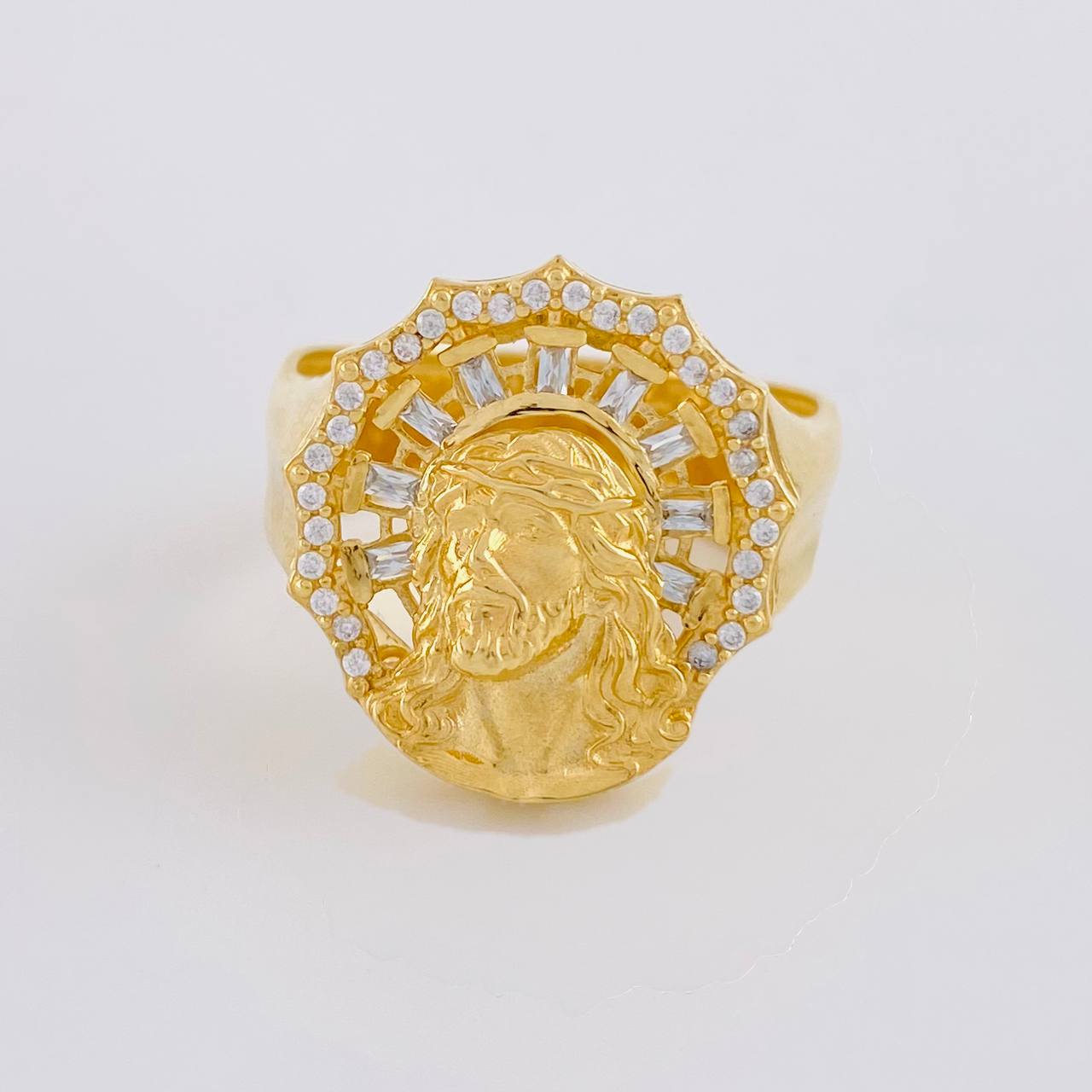 Anillo Rostro Cristo 8.05 g / T9 1/4 Oro Amarillo 18K