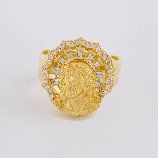 Anillo Rostro Cristo 8.05 g / T9 1/4 Oro Amarillo 18K