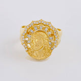 Anillo Rostro Cristo 8.05 g / T9 1/4 Oro Amarillo 18K