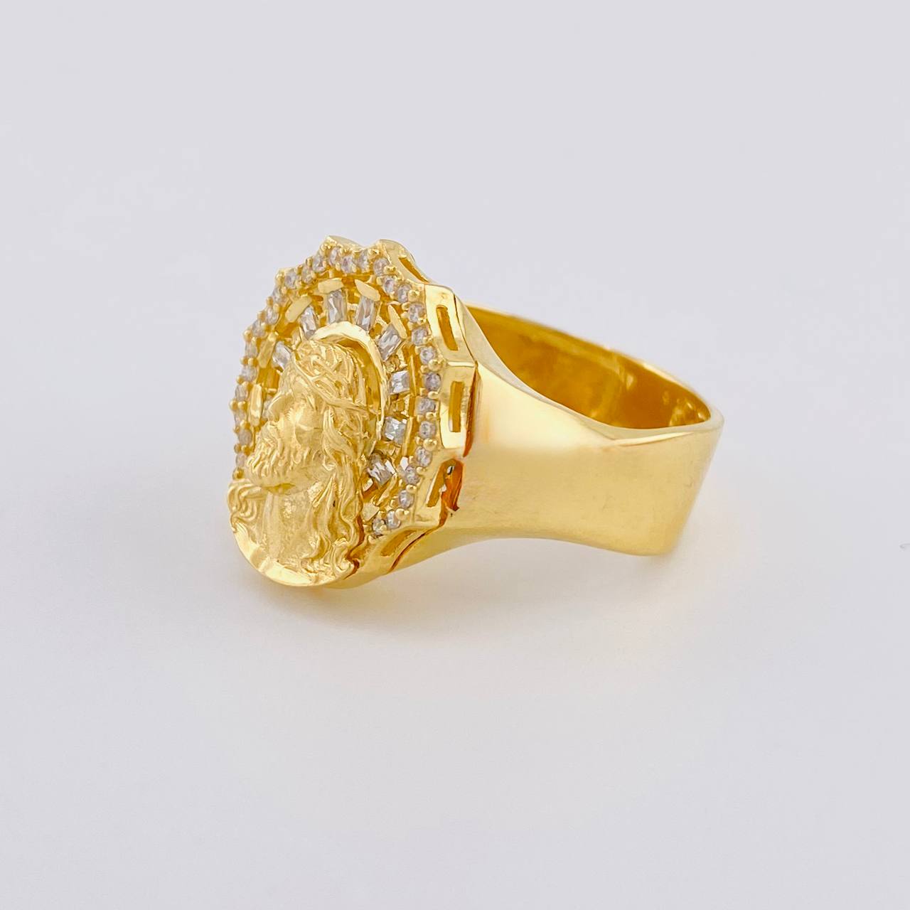 Anillo Rostro Cristo 8.05 g / T9 1/4 Oro Amarillo 18K