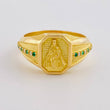 Anillo Cuadrado Octagonal Virgen Del Carmen 8.2 g / T10 1/4 Oro Amarillo 18K