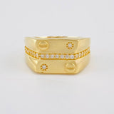 Anillo Sello Linea Infinita Tornillos 7.4 g / T11 Oro Amarillo 18K