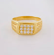 Anillo Sello Lineas Rectas 5.05 g / T10 3/4 Oro Amarillo 18K