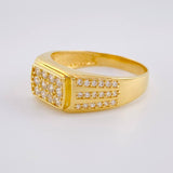 Anillo Sello Lineas Rectas 5.05 g / T10 3/4 Oro Amarillo 18K