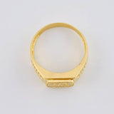 Anillo Sello Lineas Rectas 5.05 g / T10 3/4 Oro Amarillo 18K