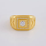 Anillo Cuadrado Flechas Descendentes 5.95 g / T10 Oro Amarillo 18K