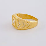 Anillo Cuadrado Flechas Descendentes 5.95 g / T10 Oro Amarillo 18K
