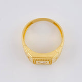 Anillo Cuadrado Flechas Descendentes 5.95 g / T10 Oro Amarillo 18K