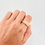 Anillo Sello Lineas Rectas 5.05 g / T10 3/4 Oro Amarillo 18K