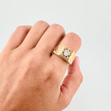 Anillo Corona Filigrama 5.95 g / T9 1/2 Dos Oros Amarillo Blanco 18K