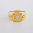 Anillo Sello Cuadrado Basteado 5.55 g / T10 Oro Amarillo 18K