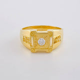 Anillo Sello Cuadrado Basteado 5.55 g / T10 Oro Amarillo 18K