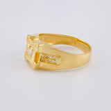 Anillo Sello Cuadrado Basteado 5.55 g / T10 Oro Amarillo 18K