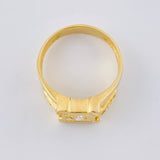 Anillo Sello Cuadrado Basteado 5.55 g / T10 Oro Amarillo 18K