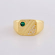 Anillo Sello Linea Diagonal 4.45 g / T9 1/2 Oro Amarillo 18K