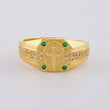 Anillo Sello Cruz Diamantada 6.4 g / T9 Oro Amarillo 18K