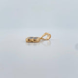 Dije Trebol 0.6gr / 1.8cm / Electroestatico Negro Oro Amarillo 18K &
