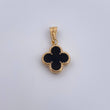 Dije Trebol 0.8gr / 2.1cm / Electroestatico Negro                Oro Amarillo 18K &