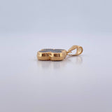 Dije Trebol 0.8gr / 2.1cm / Electroestatico Negro                Oro Amarillo 18K &
