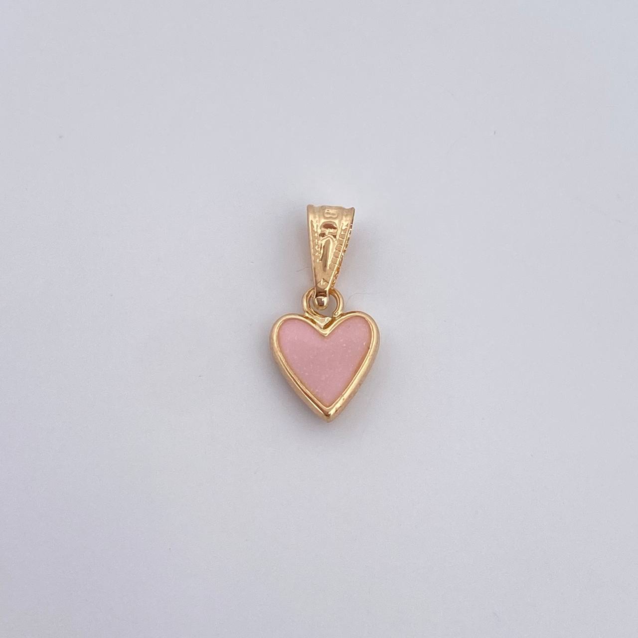 Dije Corazon 0.5gr / 1.7cm / Electroestatico Rosado Oro Amarillo 18K &