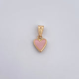 Dije Corazon 0.5gr / 1.7cm / Electroestatico Rosado Oro Amarillo 18K &