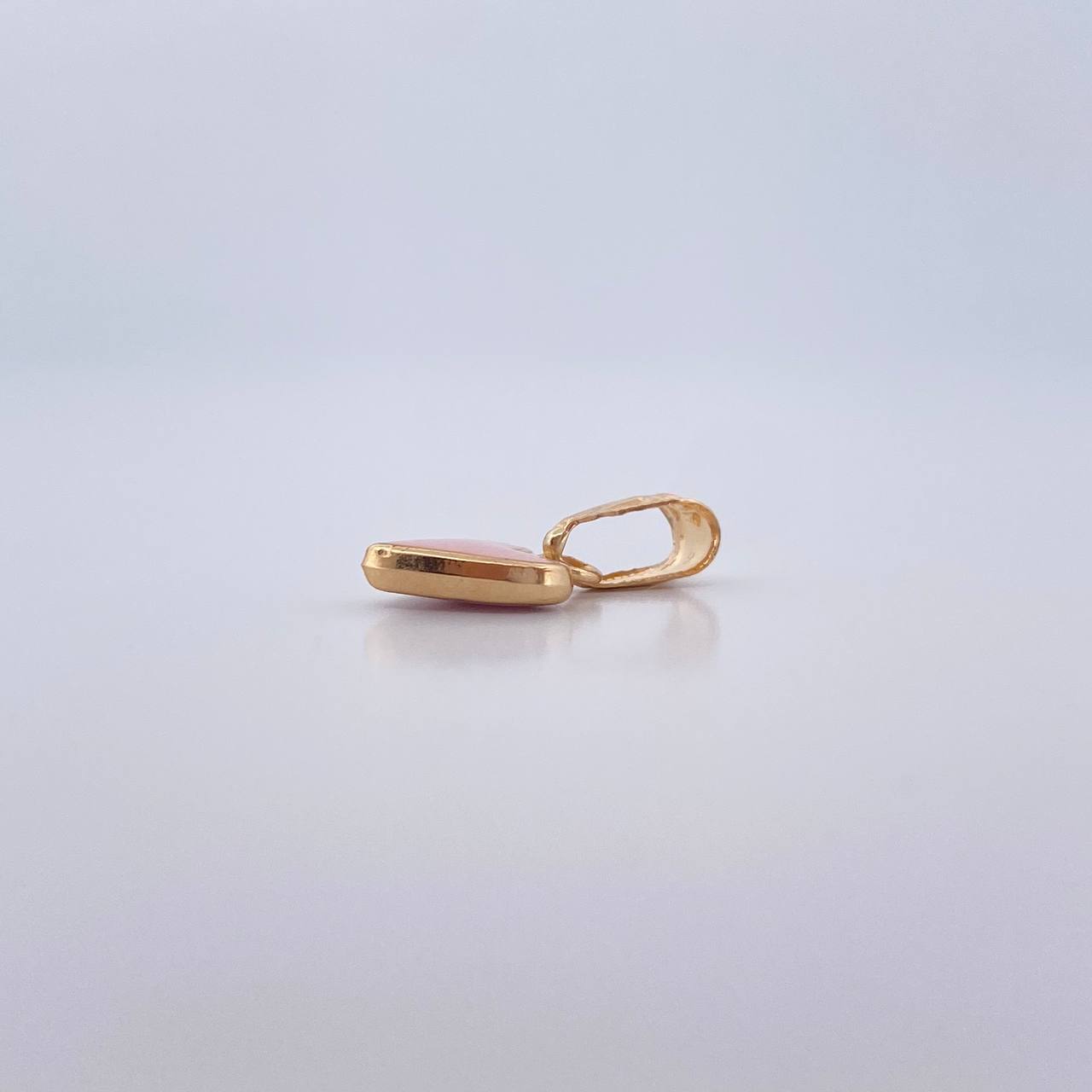 Dije Corazon 0.5gr / 1.7cm / Electroestatico Rosado Oro Amarillo 18K &