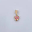 Dije Corazon 0.5gr / 1.7cm / Electroestatico Rosado Oro Amarillo 18K &