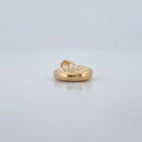 Dije Corona Rx 0.95gr / 2cm / Punteado Oro Amarillo 18K &
