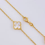 Cadena Trebol Nacar Blanco 6.8gr / 45cm / 9.5mm Oro Amarillo Nac.Esp. 18K