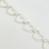 Pulso Corazones Continuos 11.75gr / 18.5cm / Plata 925